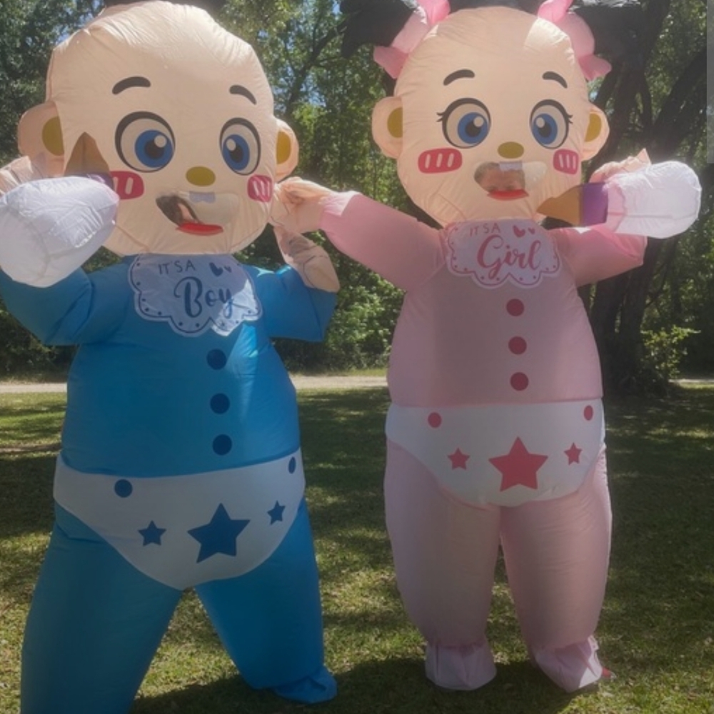 Inflatable Baby Costume Set - Blue and Pink